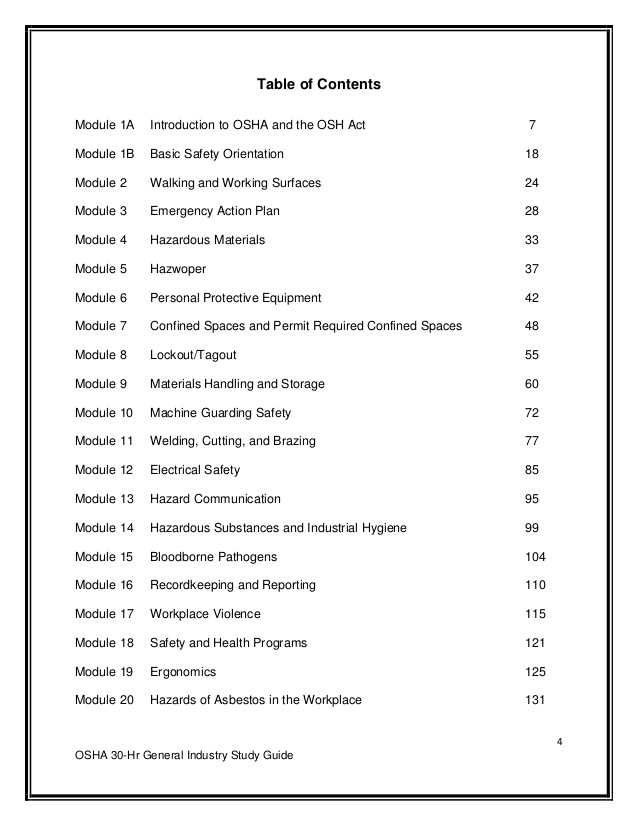 osha 30 final exam answer key