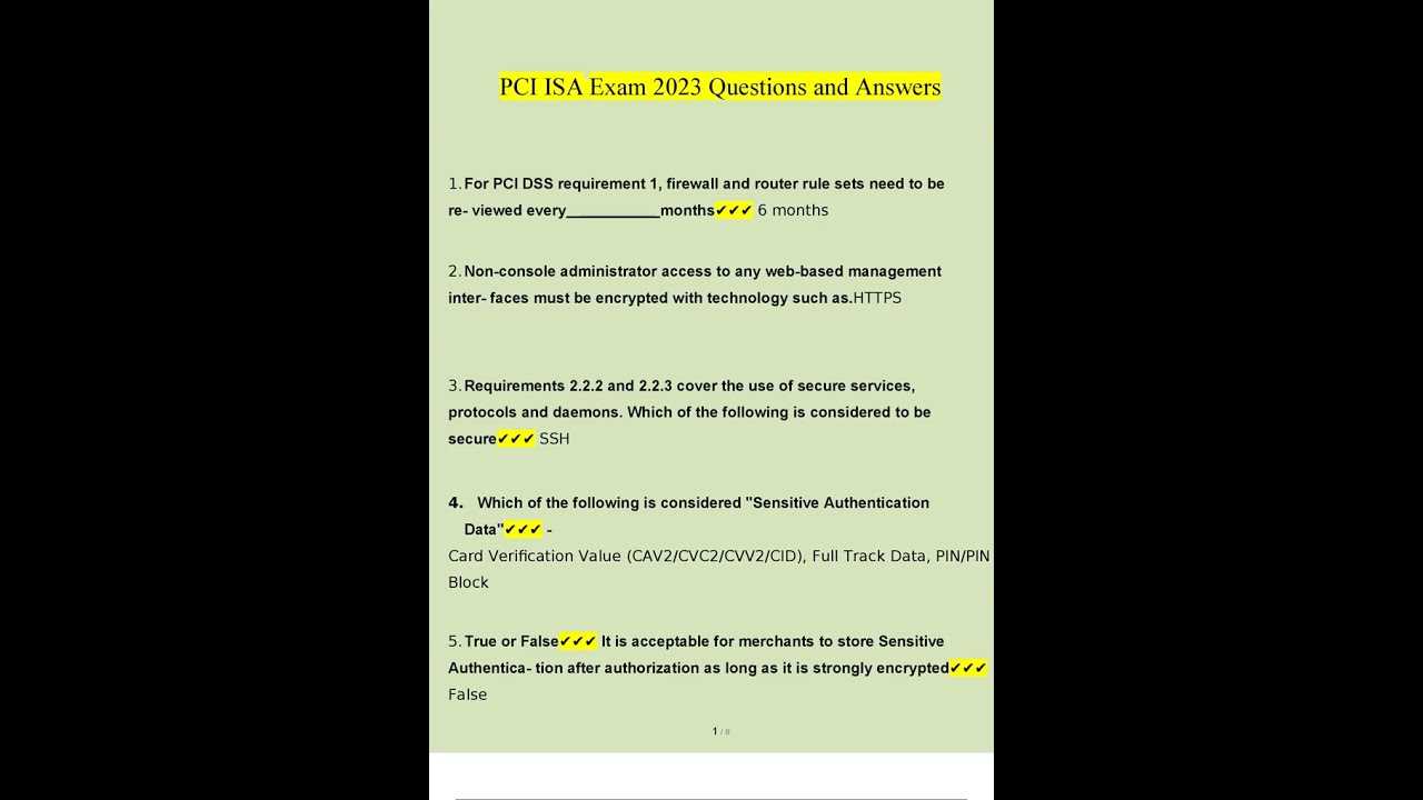 pci isa exam questions and answers