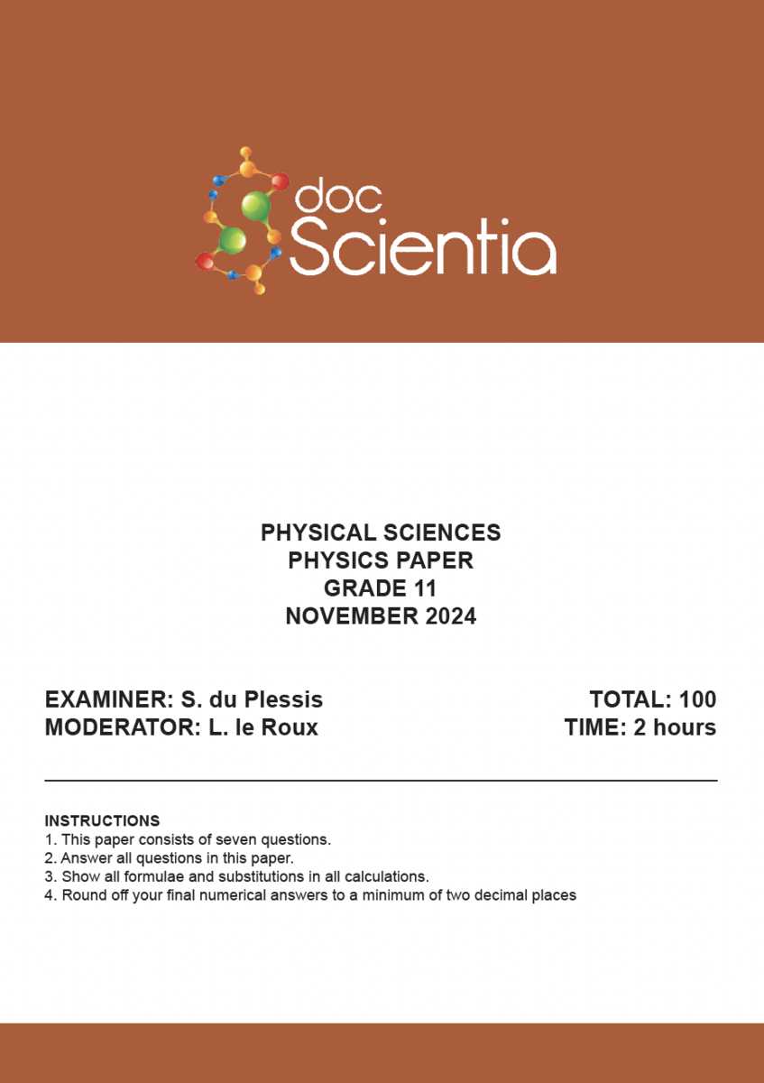 physical science exam answers