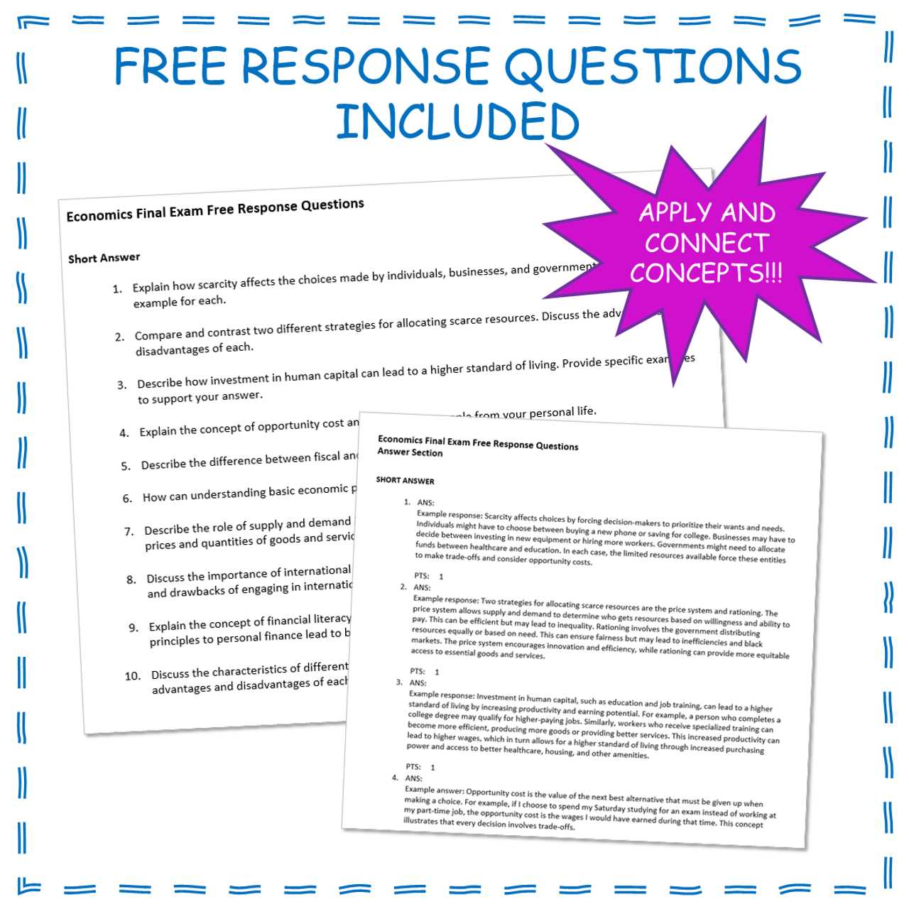 principles of economics exam questions and answers