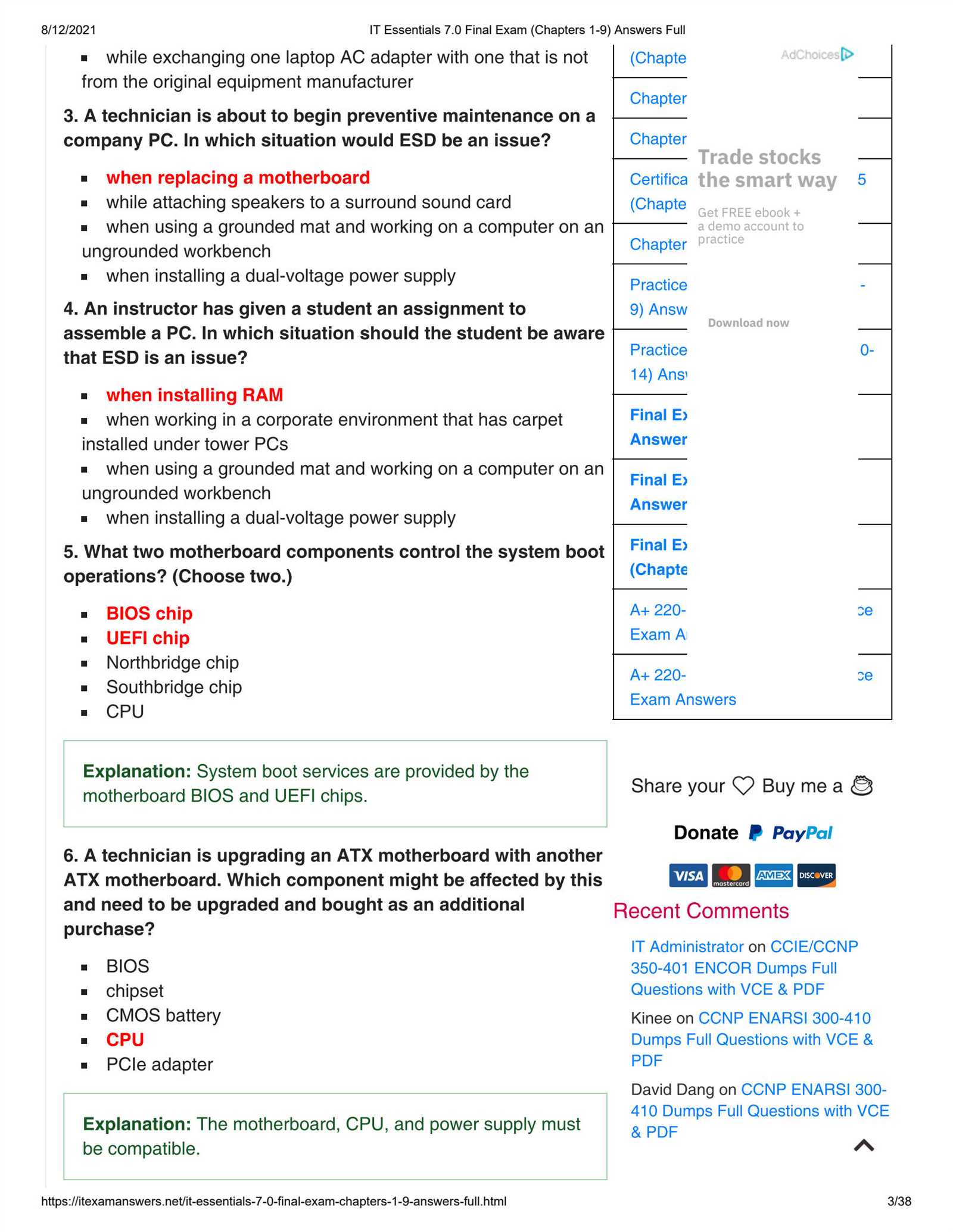 cisco it essentials chapter 14 exam answers