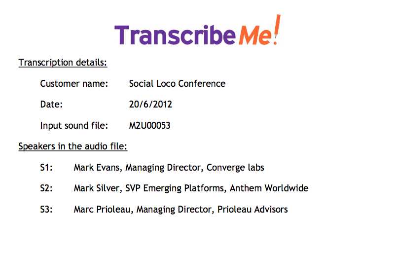 transcribe me exam