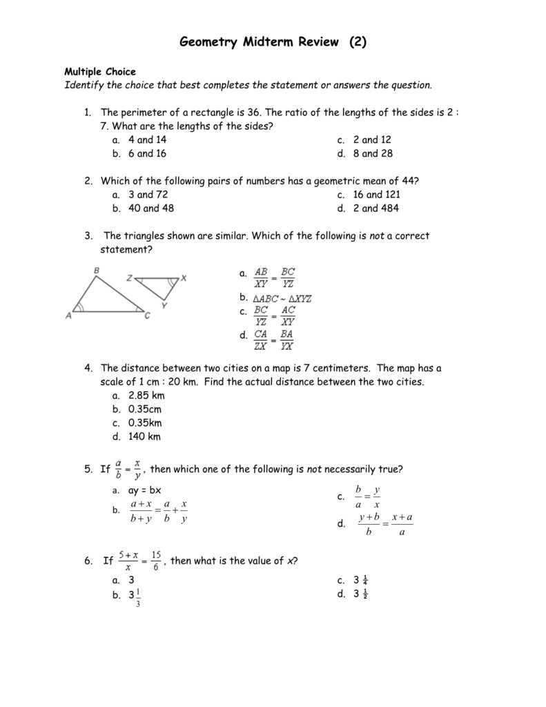 geometry midterm exam review