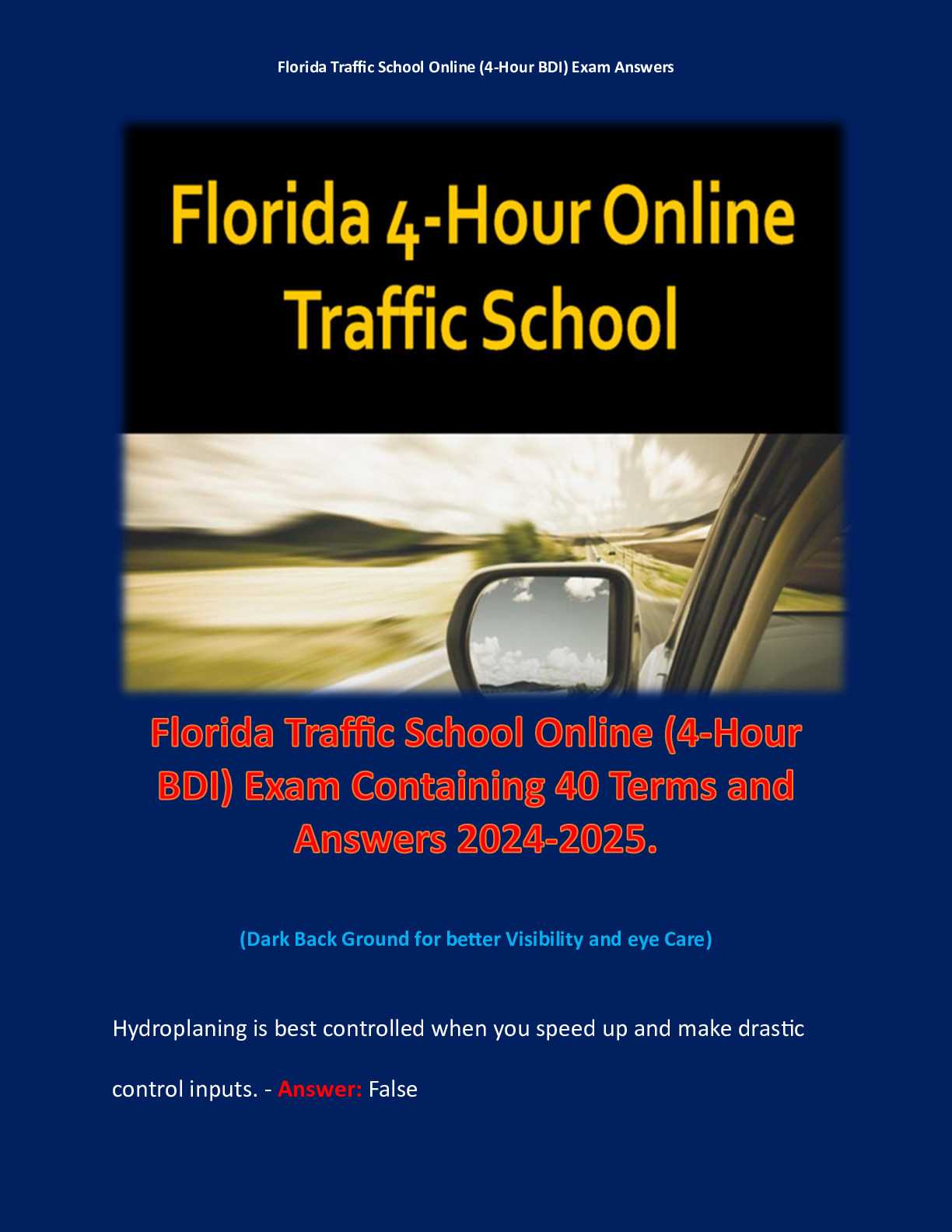 best traffic school answers