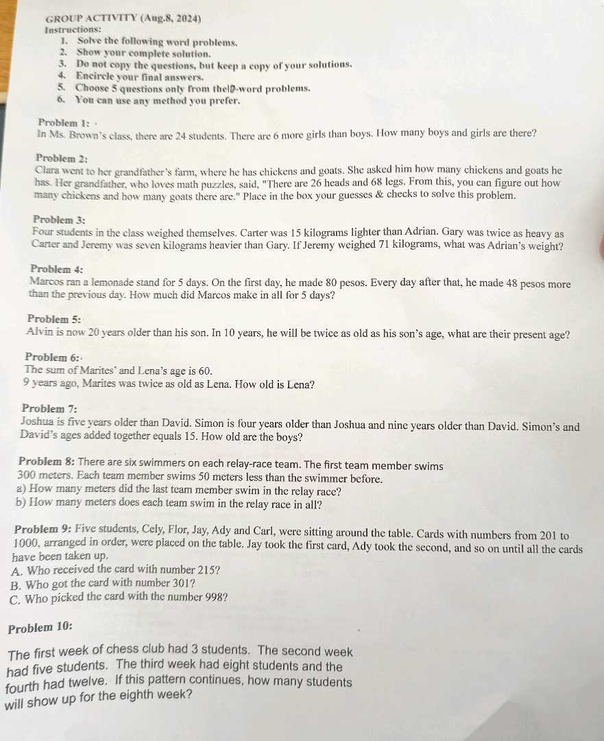math word problems with answers and solutions