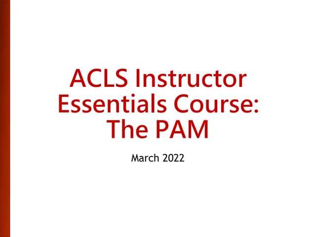 acls instructor essentials exam answers