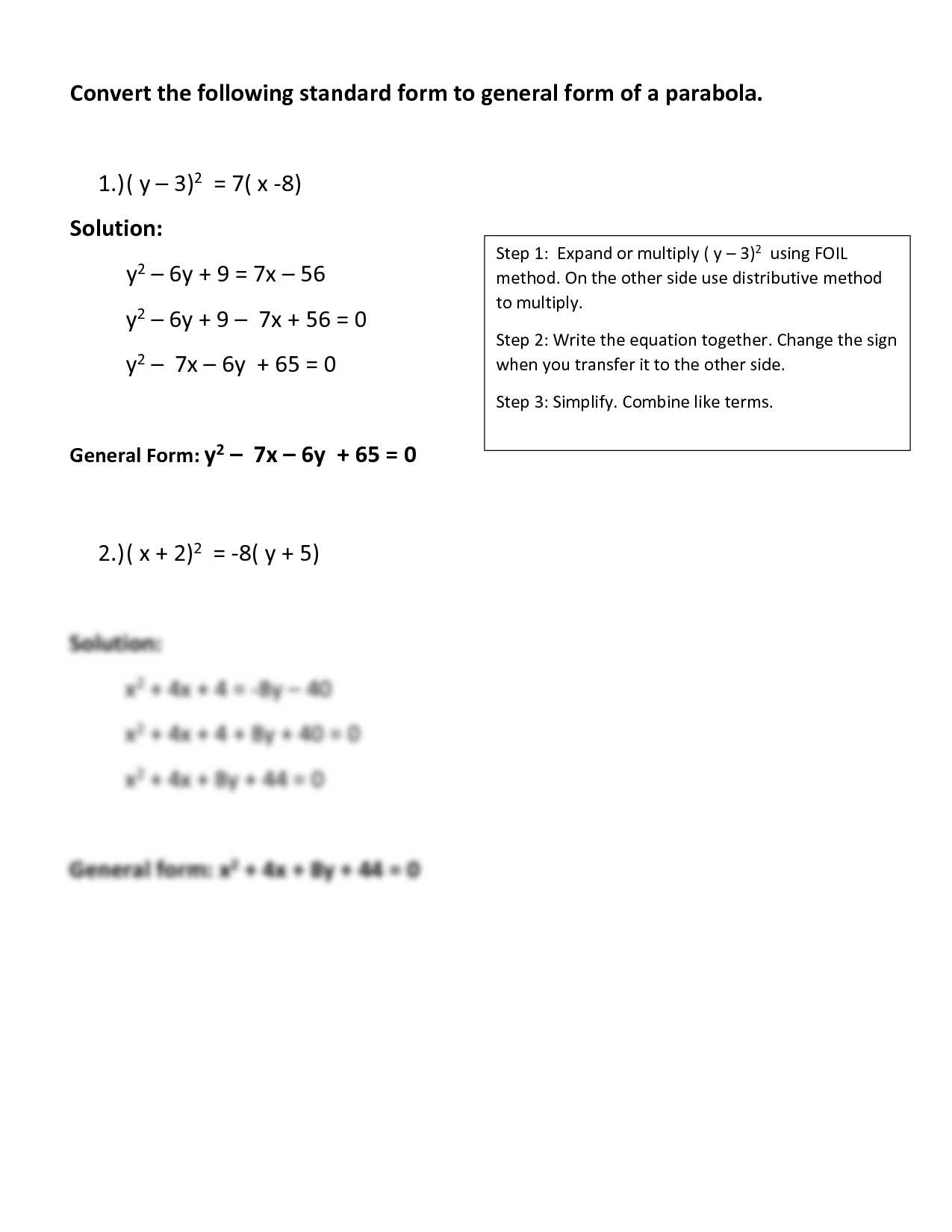 standard form exam questions and answers