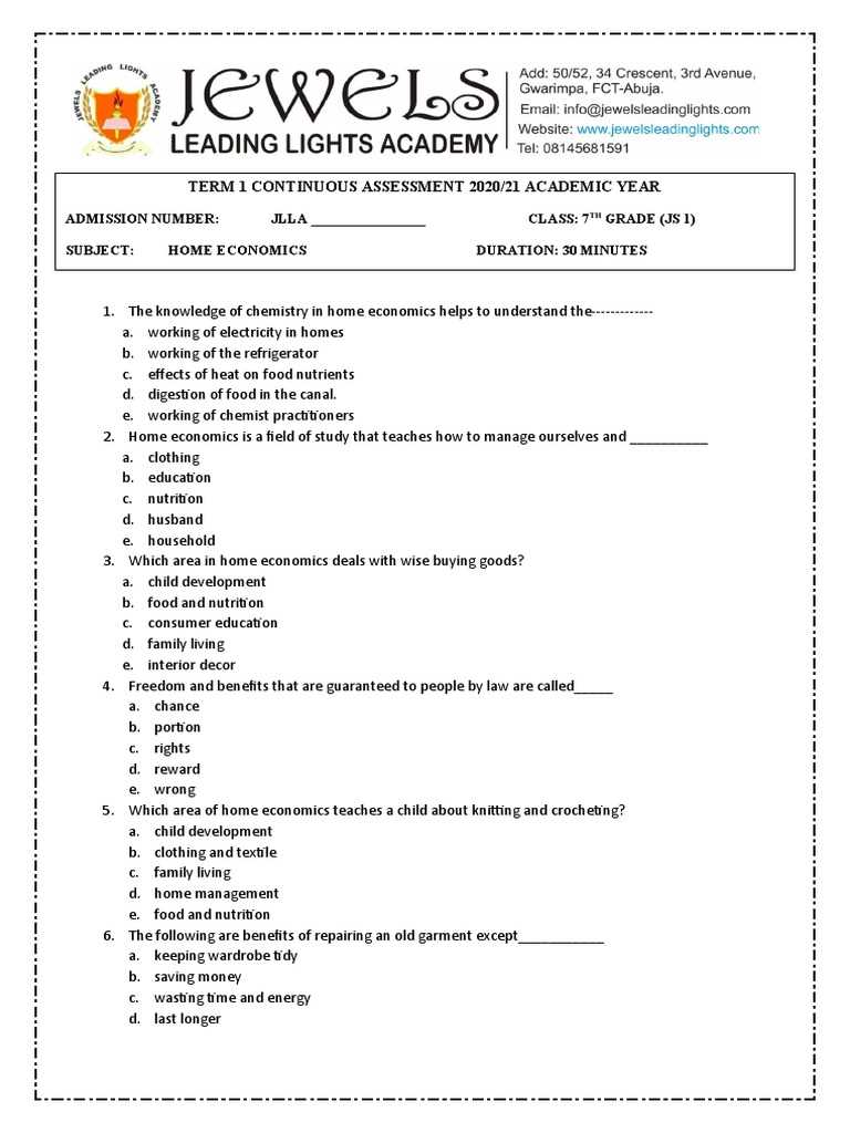 jss 1 exam questions and answers