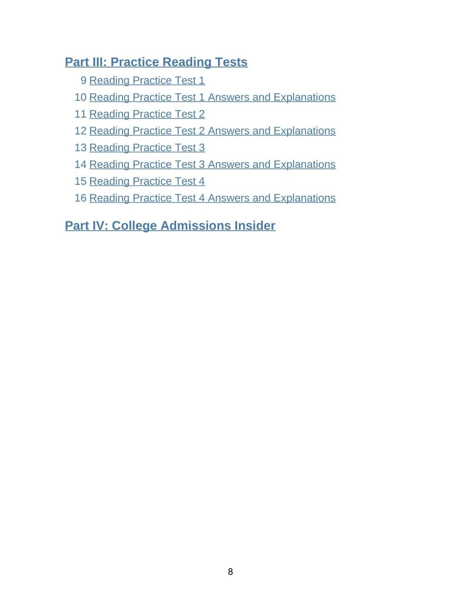 act reading test 3 answers