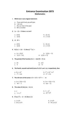 year 8 entrance exam papers with answers