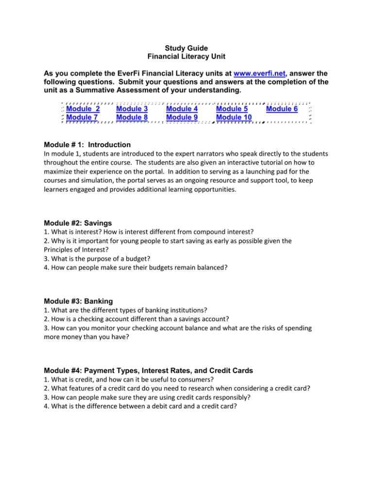 everfi module 9 answers