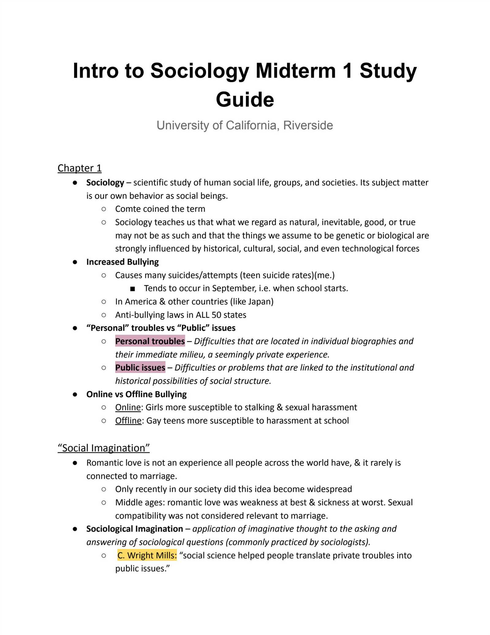 sociology midterm exam answers