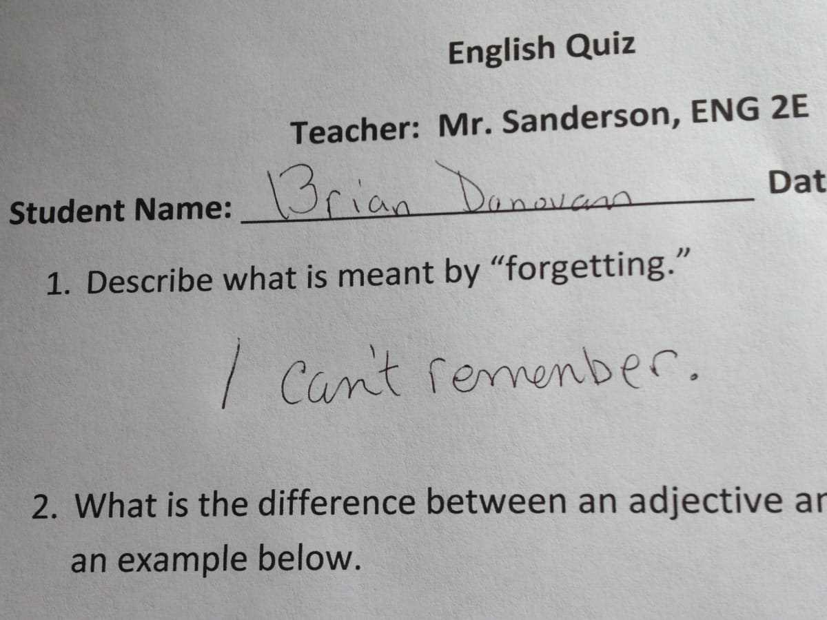 silly answers to exam questions
