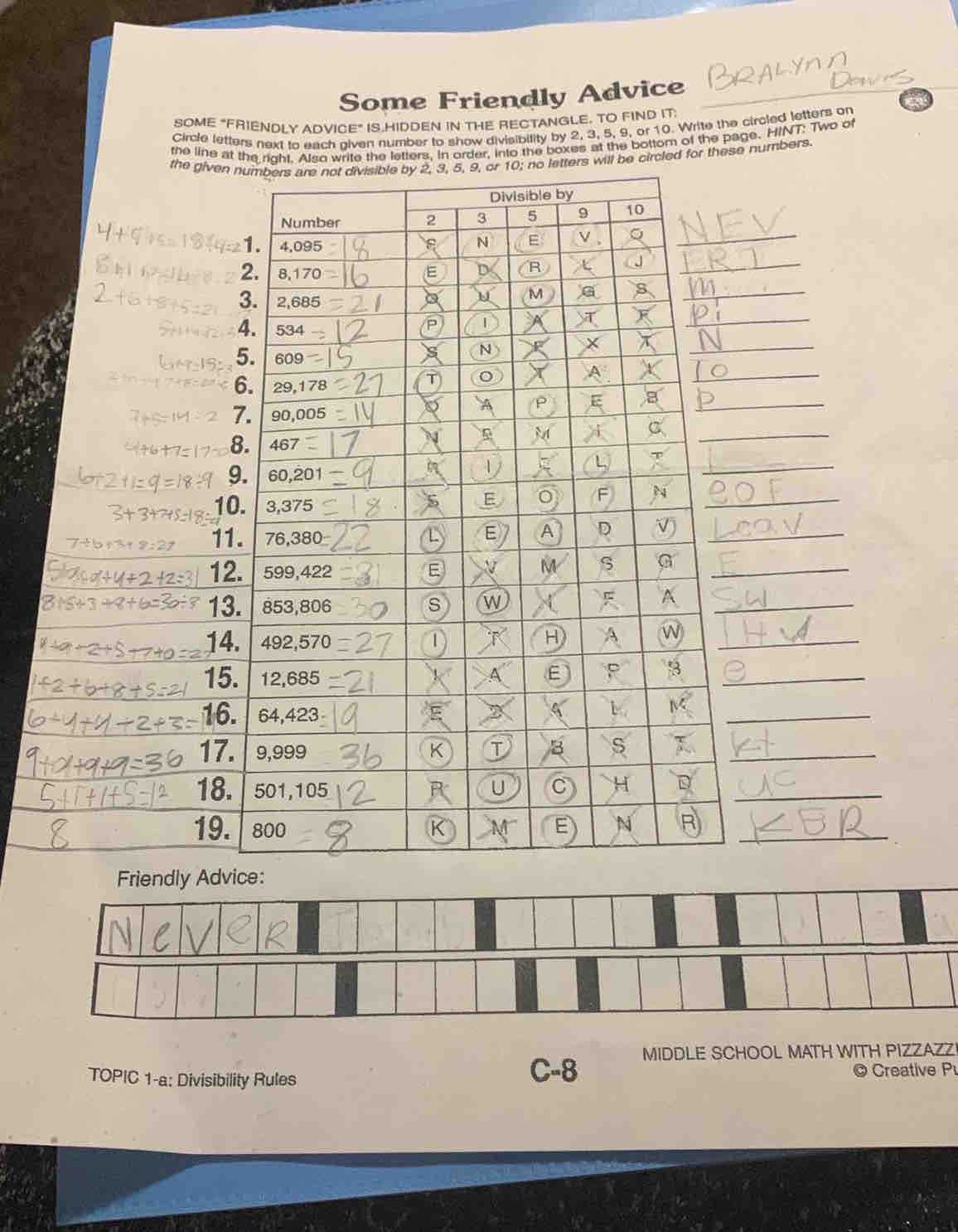 algebra with pizzazz answers page 22