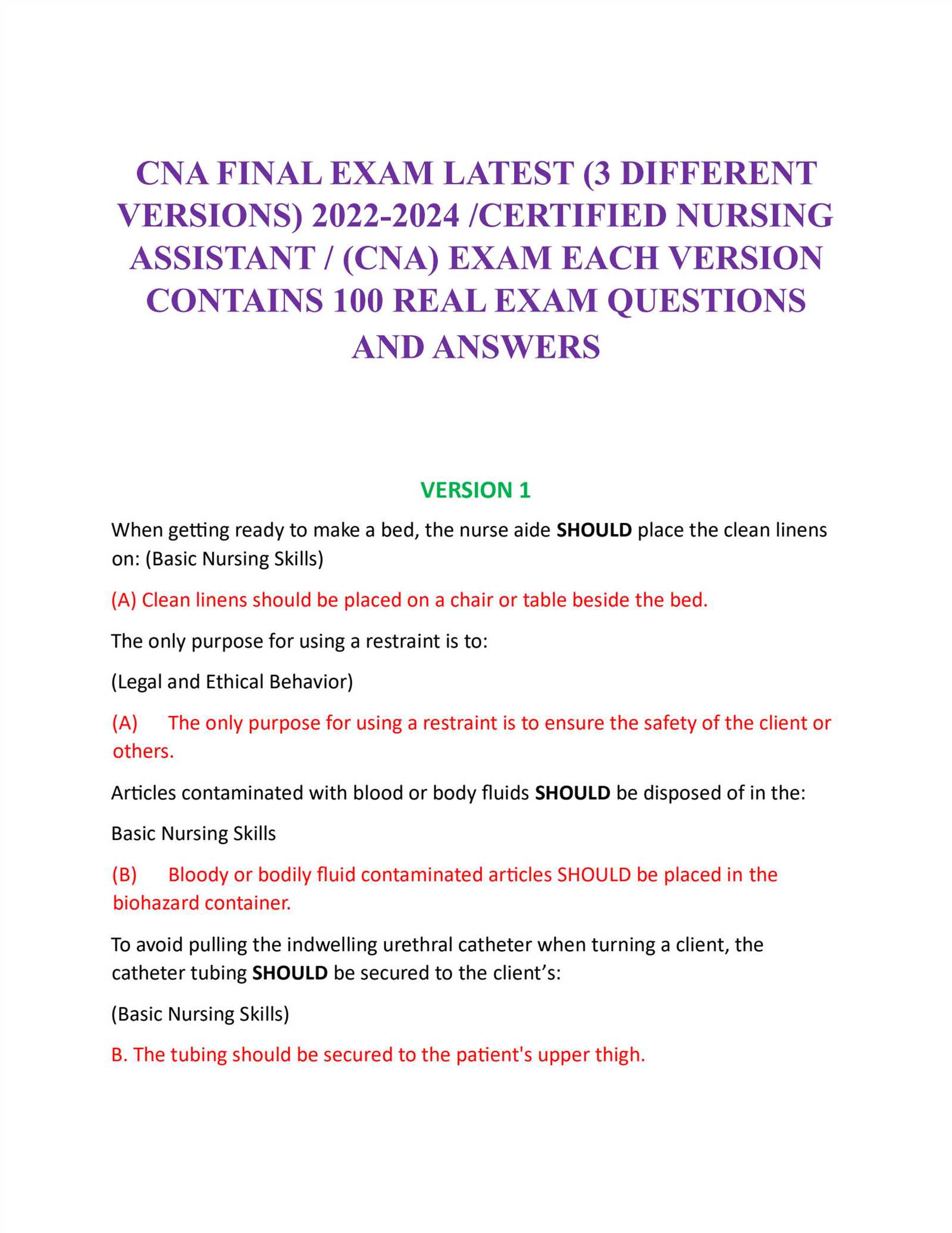 cna final exam