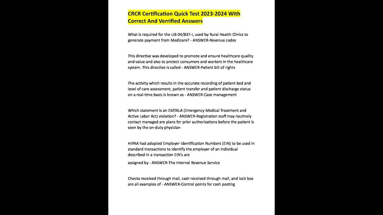 crcr exam answers