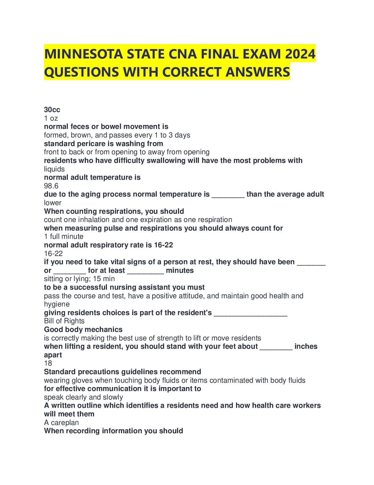 cna final exam