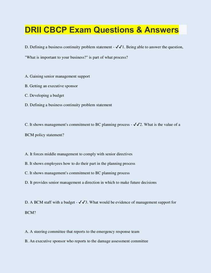 business exam questions and answers