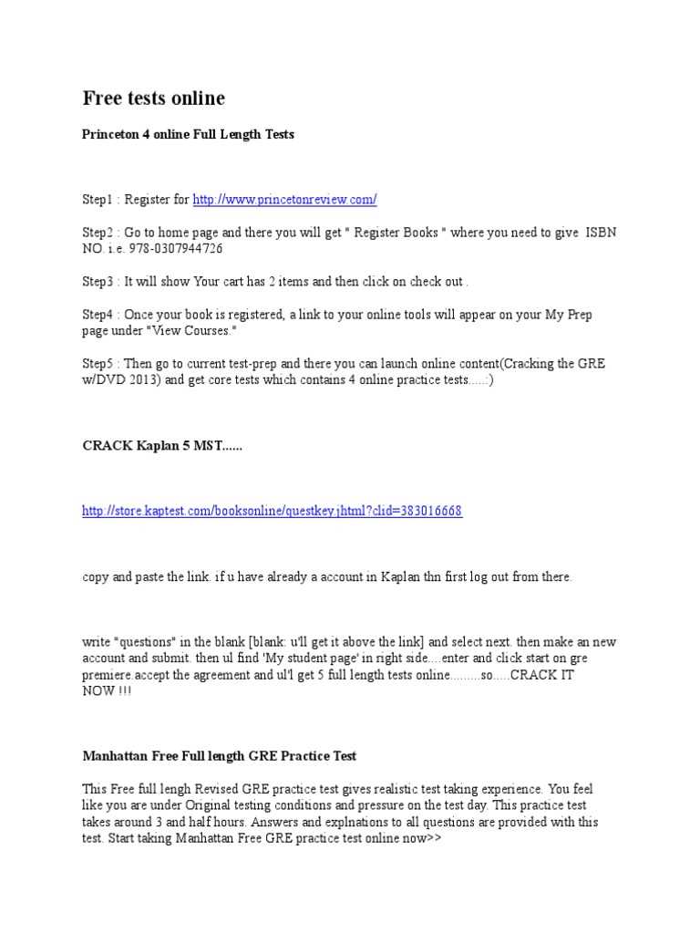 kaplan practice test answers
