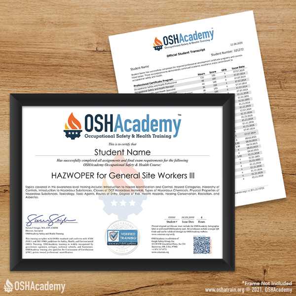 hazwoper 40 final exam answers