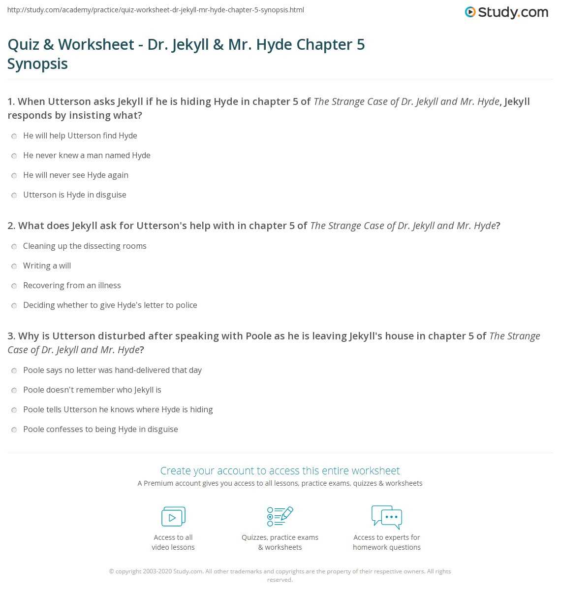 jekyll and hyde exam questions and answers