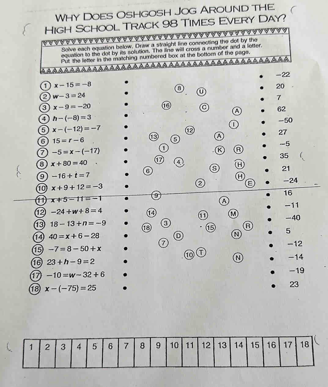 algebra with pizzazz answers page 22