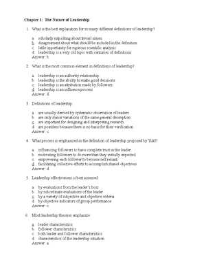 leadership mba exam questions and answers