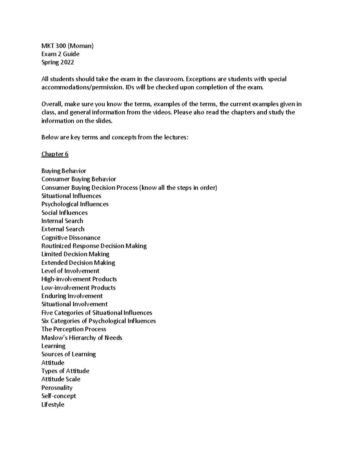 mkt 300 exam 2