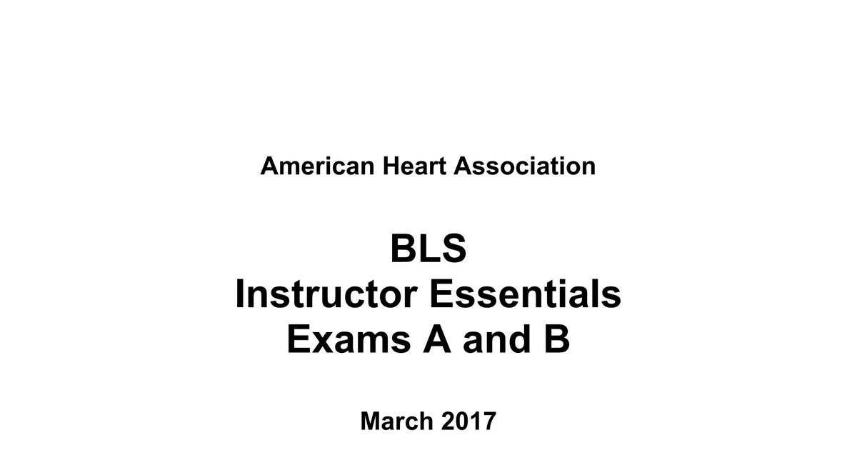 american heart association bls exam a answers