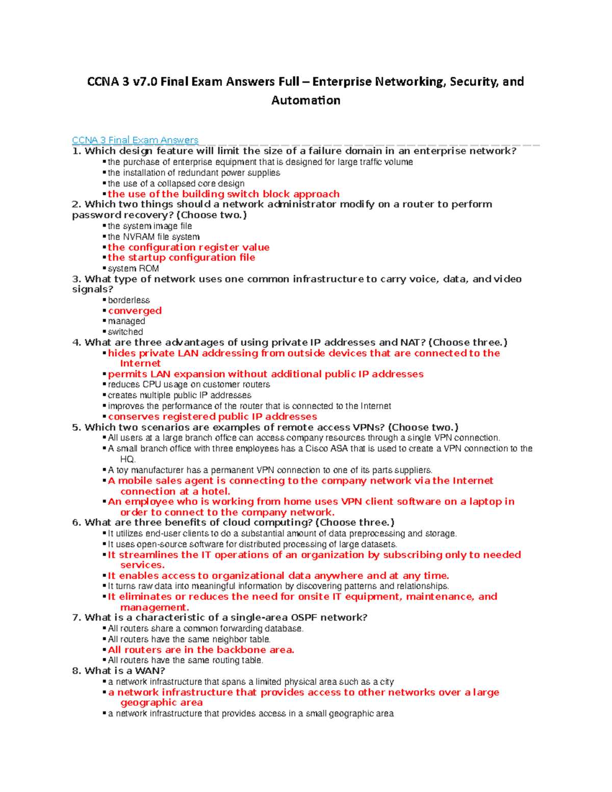 ccna security chapter 7 exam answers